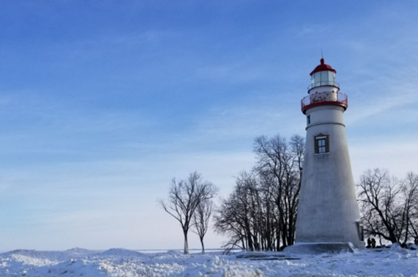 Sandusky, Ohio waterfront during the winter
