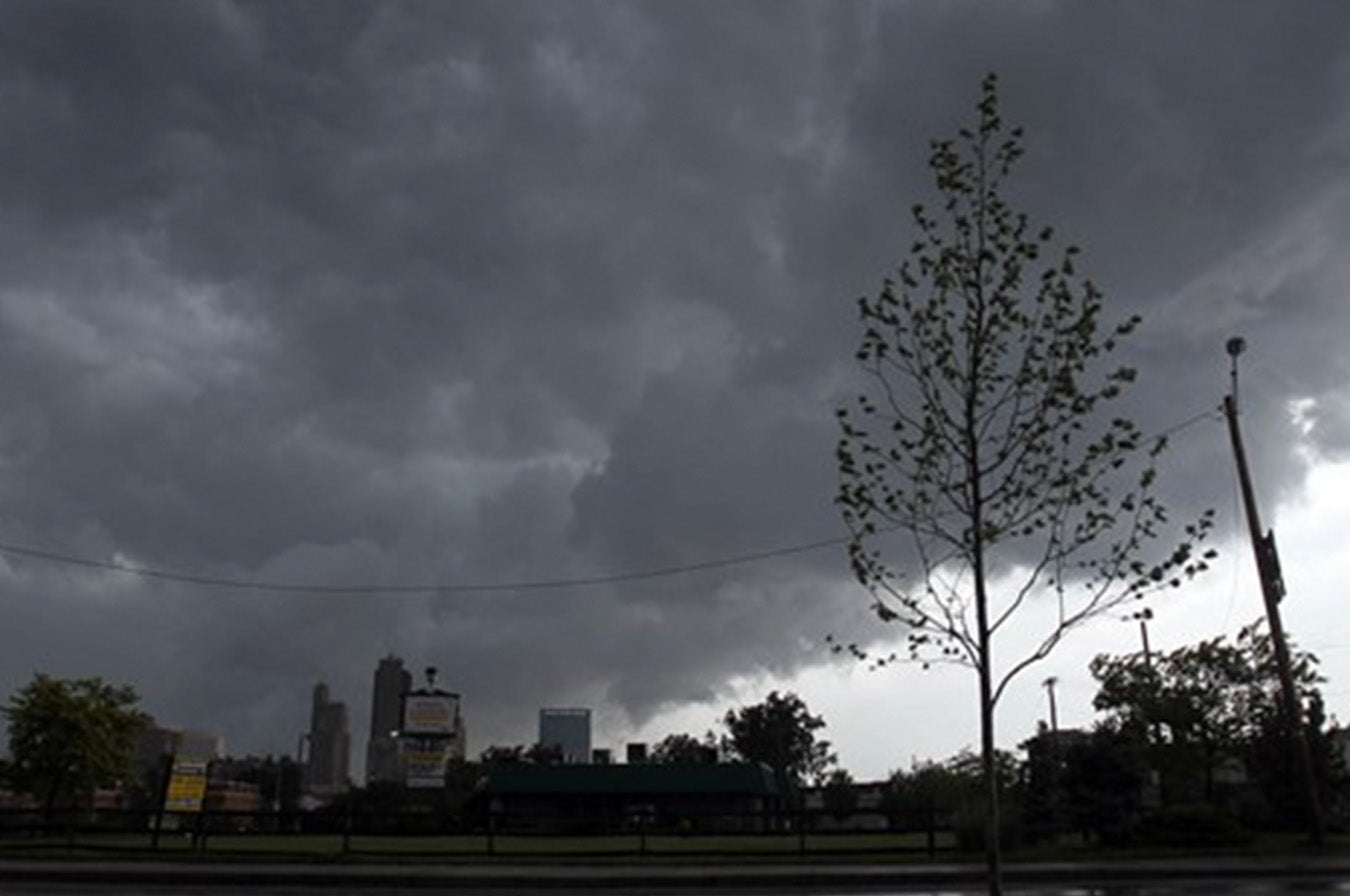Storm hovering over Toledo, Ohio
