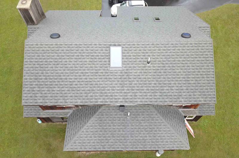 Stone coated metal roof in Akron, Ohio home during spring