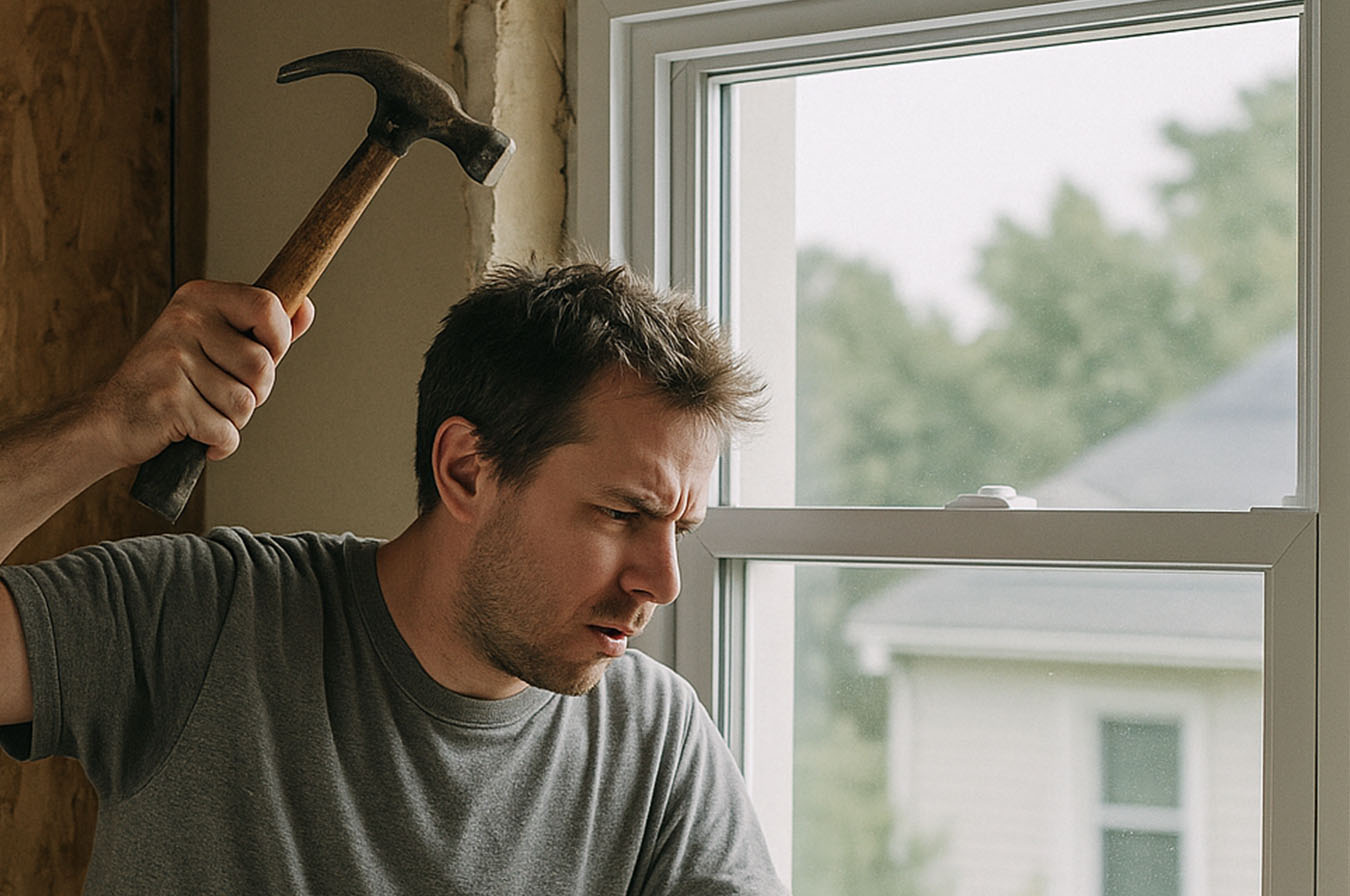 Window remodel gone wrong due to poor planning in Chelsea, Michigan