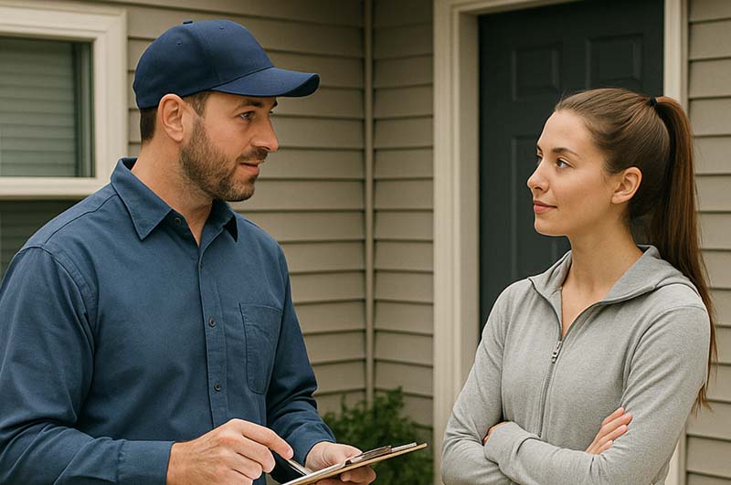 Homeowner asking questions to Mansfield, Ohio roofing contractor